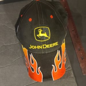 John Deere Full Throttle hat with flames
